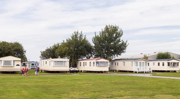 Typical British static caravan holiday park Wales Clwyd — Stock Photo, Image