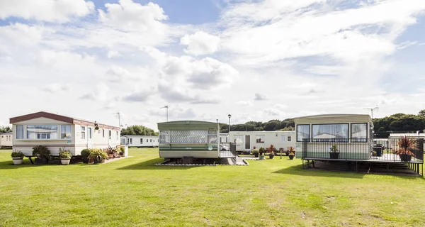 Typical British static caravan holiday park Wales Clwyd — Stock Photo, Image