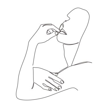 Continuous one line drawing of woman portrait hand drawn beauty pose vector. Illustration simplicity style. vector Continuous one line drawing of woman portrait hand drawn beauty pose vector. Illustration simplicity style. vector
