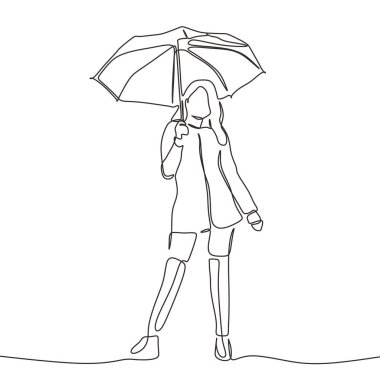 Woman Holding Black Umbrella Free Vector Eps Cdr Ai Svg Vector Illustration Graphic Art