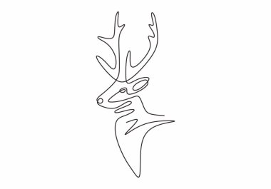 Geyik maskotu bir çizgi Minimalizm vektörü hayvan kışı.