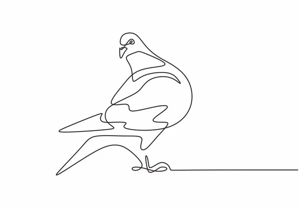 Continue Tekening Van Één Lijn Duif Dier Vogel Logo Zwart — Stockvector