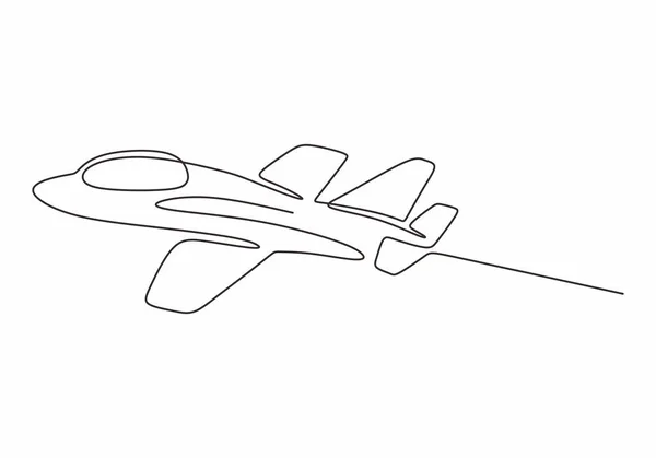 Kontinuierliche Linienzeichnung Des Flugzeugs Vektor Minimalismus Design Einfachheit Stil Handgezeichnete — Stockvektor