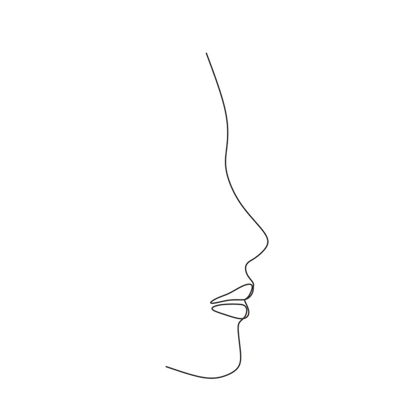 Nepřetržitá Jednořádková Kresba Abstraktního Obličejového Minimalismu Vektorové Ilustrace Jednoduchosti Minimalistický — Stockový vektor