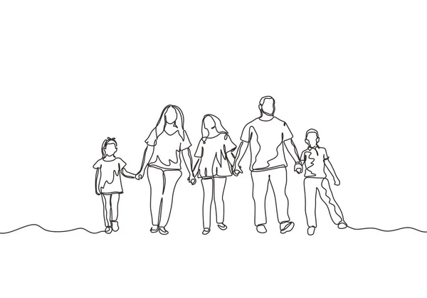 Συνεχές Σχέδιο Μιας Γραμμής Ευτυχισμένης Οικογένειας Έννοια Της Μητέρας Του — Διανυσματικό Αρχείο