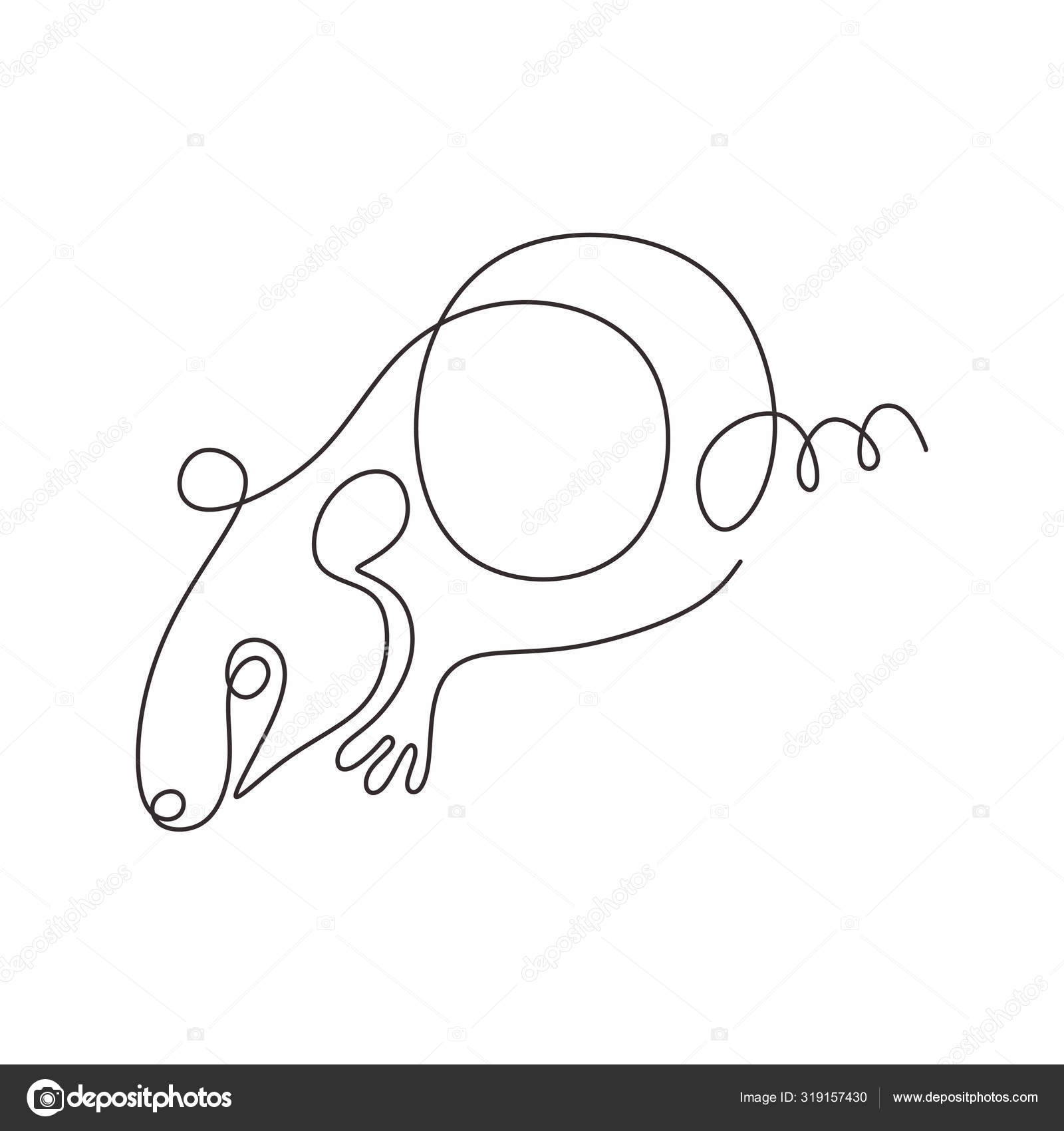 Continuous One Line Drawing Rat Mouse Minimalism Single Hand Drawn Sketch Beast Animal Pet Symbol Of 2020 New Year Stock Vector C Ngupakarti 319157430