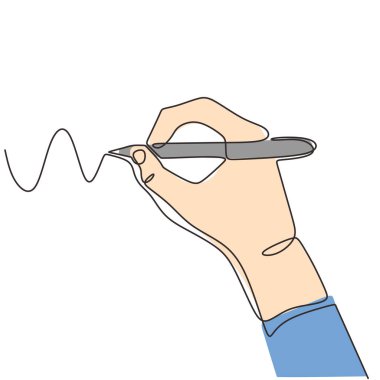 El yazısı minimalizm vektörü sürekli tek el çizimi.