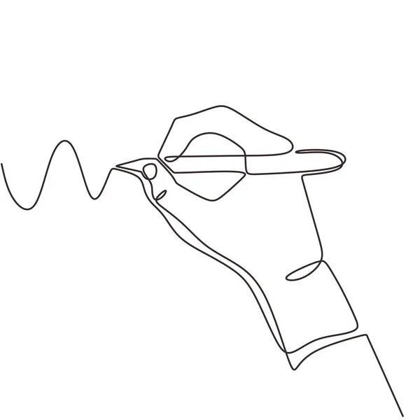 Mão escrita uma linha desenho minimalismo vetor contínuo mão única desenhada . — Vetor de Stock