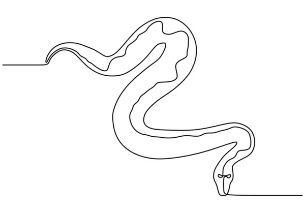 Φίδι μία γραμμή που σχεδιάζει συνεχές διάνυσμα. θέμα άγριας ζωής ζώων. — Διανυσματικό Αρχείο