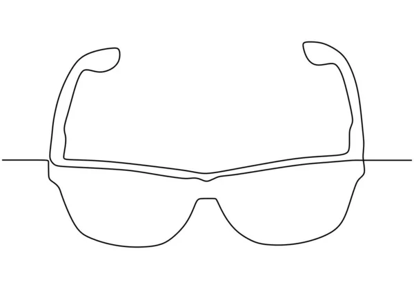 Dessin continu d'une ligne de lunettes. Design vectoriel minimaliste isolé sur fond blanc. — Image vectorielle