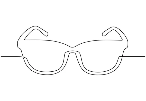 Kontinu satu garis gambar kacamata mata. Desain vektor minimalisme diisolasi pada latar belakang putih. - Stok Vektor
