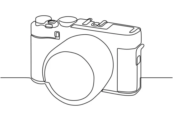 Камера DSLR безперервна одна лінія креслення. Векторний мінімалізм рука намальована ескіз лінійка простота дизайну . — стоковий вектор