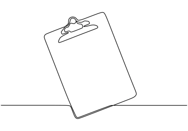 Eine Linienzeichnung des Zwischenablage-Vektors. Illustration Minimalismus isoliert auf weißem Hintergrund. Geschäfts- und Bürowerkzeuge für Papier-Checkliste. — Stockvektor