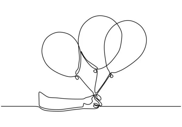 Ballon eine durchgehende Linienzeichnung. Minimalismus Design von Luftballons Vektor Illustration Einfachheit Lineart. — Stockvektor