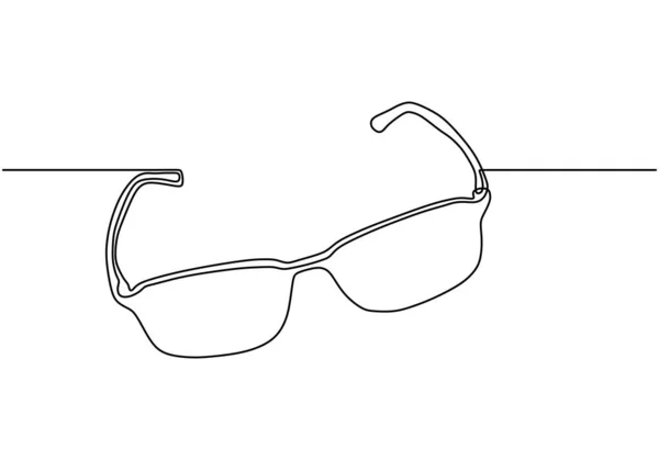 Continu een lijntekening van een bril. Vector minimalisme ontwerp geïsoleerd op witte achtergrond. — Stockvector