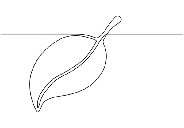 Nakreslete jednu čáru. Nepřetržitý ručně kreslený náčrt listů rostlinné botanické zahrady minimalismus styl. — Stockový vektor