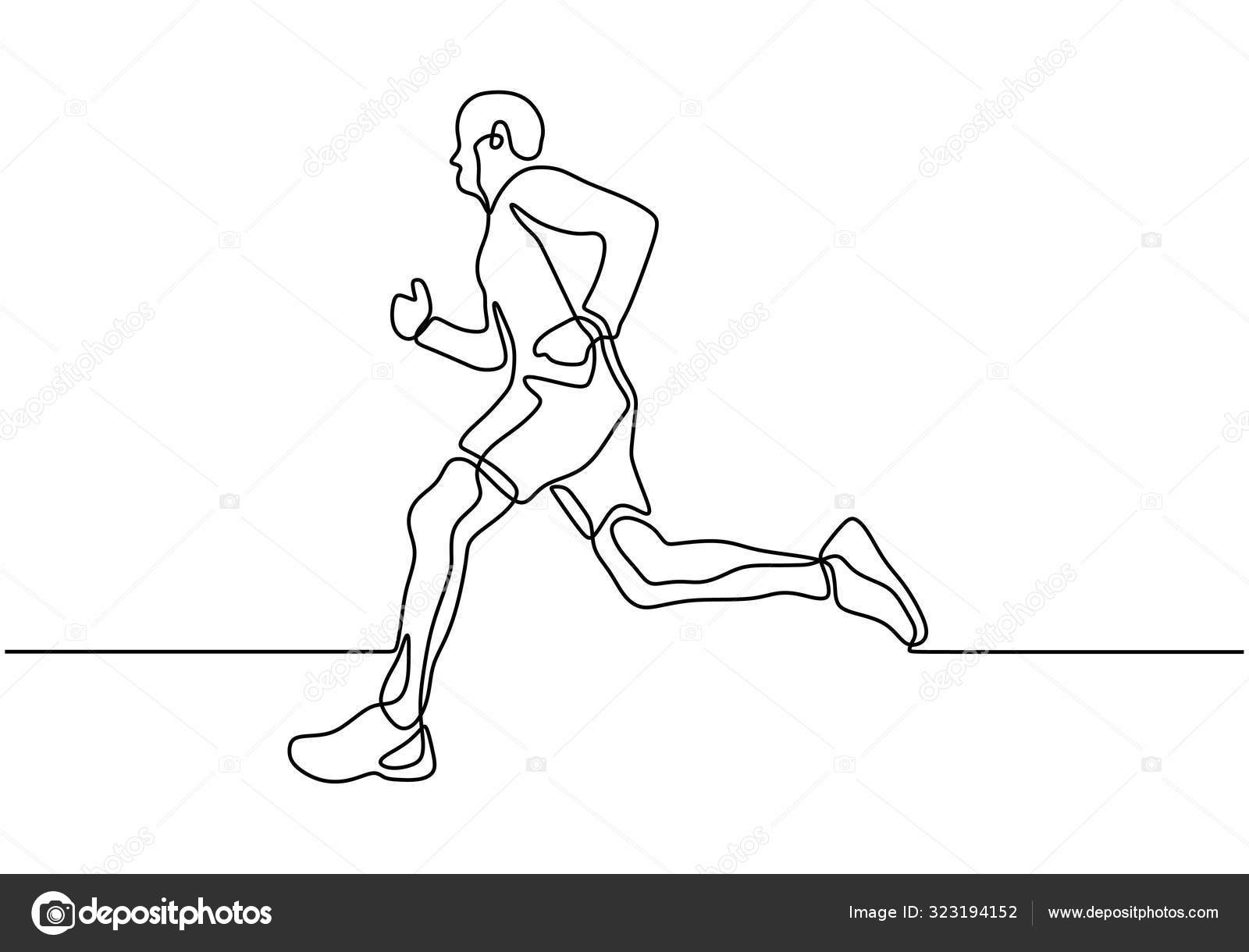 Vetores de Um Desenho De Linha Do Atleta Correndo Rápido e mais imagens de  Correr - Correr, Arte Linear, Contorno - iStock