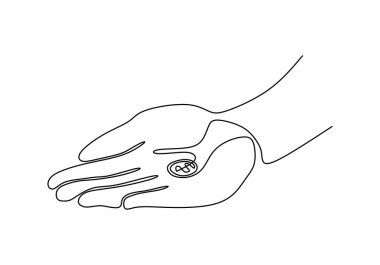 Avuç içi vektör minimalizmine sürekli bir dolar çizimi.