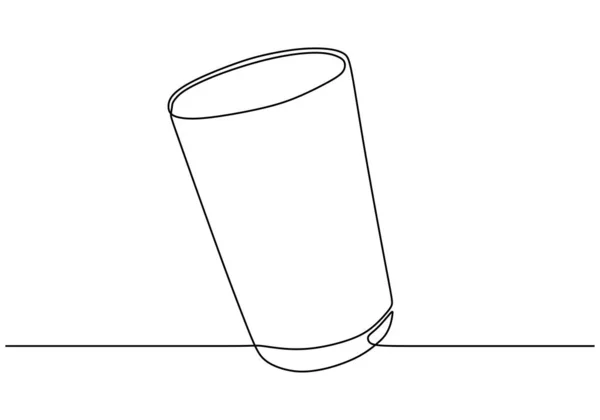 酒用连续单线玻璃杯图 — 图库矢量图片