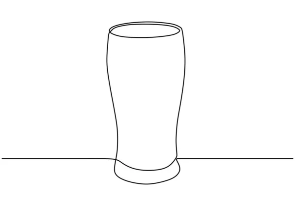 Dibujo continuo de una línea de vidrio para beber — Archivo Imágenes Vectoriales