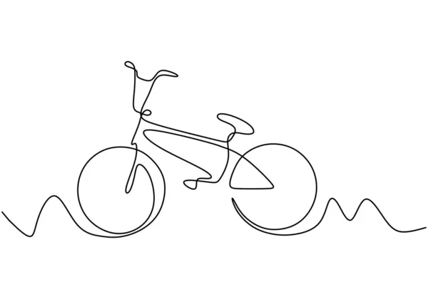 Continuous one line drawing of bike or bicycle vector minimalism design. — Stock Vector