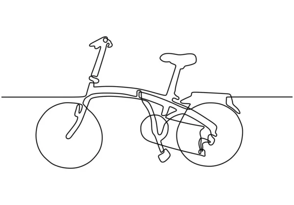 Kontinuerlig en linje ritning av sportig cykel eller cykel minimalism objekt. Vektor sport tema. — Stock vektor