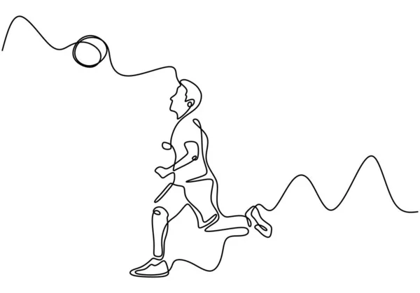 Un joueur de football de dessin de ligne. Thème de sport vectoriel minimalisme dessin à la main thème de sport . — Image vectorielle