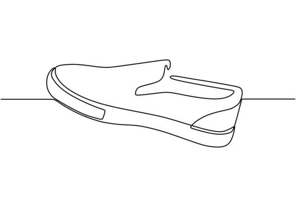 Dessin continu d'une ligne de chaussures de baskets — Image vectorielle