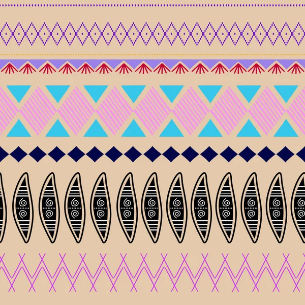 Patrón vintage sin costuras. Textura de rayas geométricas. Motivos étnicos y tribales. Cultura peruana, asiática y africana de moda . — Archivo Imágenes Vectoriales