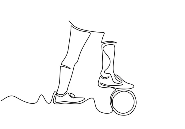 Un joueur de football de dessin de ligne. Thème de sport vectoriel minimalisme dessin à la main thème de sport . — Image vectorielle