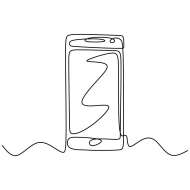 Cep telefonu ya da akıllı telefon aygıtının sürekli çizimi.