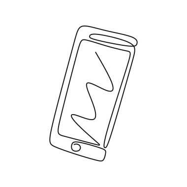 Cep telefonu ya da akıllı telefon aygıtının sürekli çizimi.