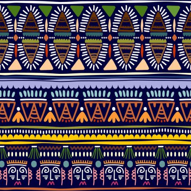 Kabilenin kusursuz deseni. Afrika aztec soyut geometrik sanat baskısı. Etnik navajo vektör geçmişi. Moda tekstil baskısı için resim. Duvar kağıdı, kumaş tasarımı, kumaş, kağıt ve kapak..