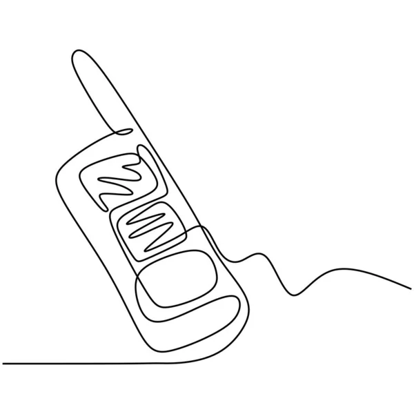 Kontinuerlig en linje ritning av walkie talkie — Stock vektor