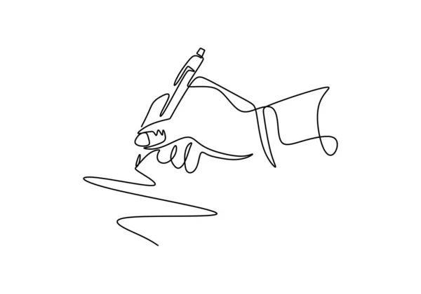 Mürekkep kalem ya da kalemle sürekli bir el yazısı çizimi. Vektör minimalizm tasarımı. — Stok Vektör