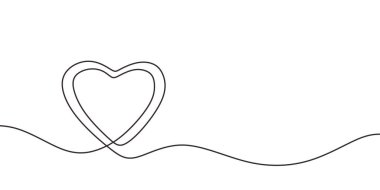 One line drawing of heart hand drawn. Vector love sign with continuous sketch minimalism design.