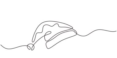 One line drawing santa hat vector minimalism.
