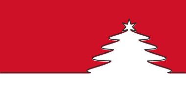 Christmas tree one continuous line drawing minimalism style vector illustration. Good for holiday banner winter theme simplicity sketch hand drawn.