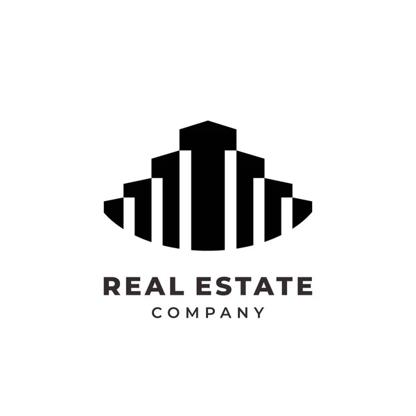 Real estate logo template minimalist and solid shape. Vector creative sign and symbol. — Stok Vektör