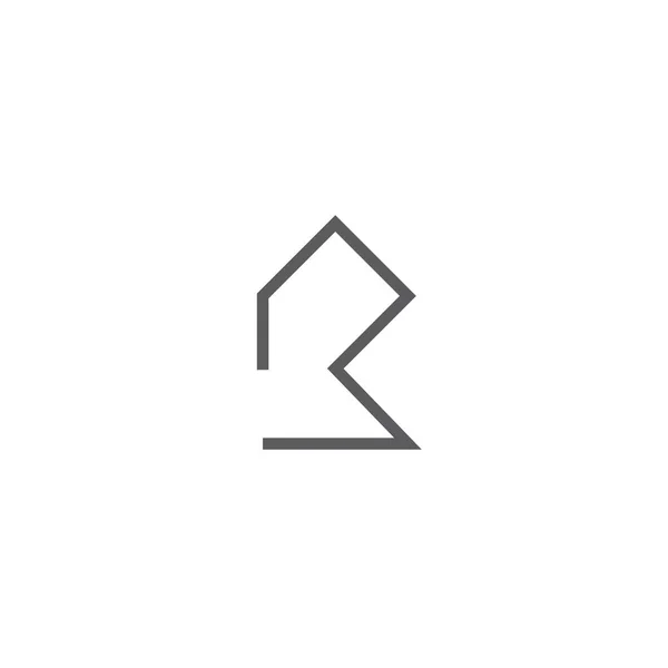 Logo real estat minimalis dengan templat desain ikon rumah untuk arsitektur dan merek perusahaan properti. Garis luar simbol dengan garis keturunan sederhana . - Stok Vektor