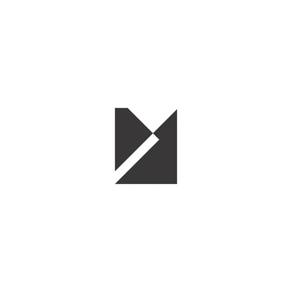 Простое построение геометрического логотипа иконы искушает. Компания недвижимости "Вектор" в чёрном и белом . — стоковый вектор