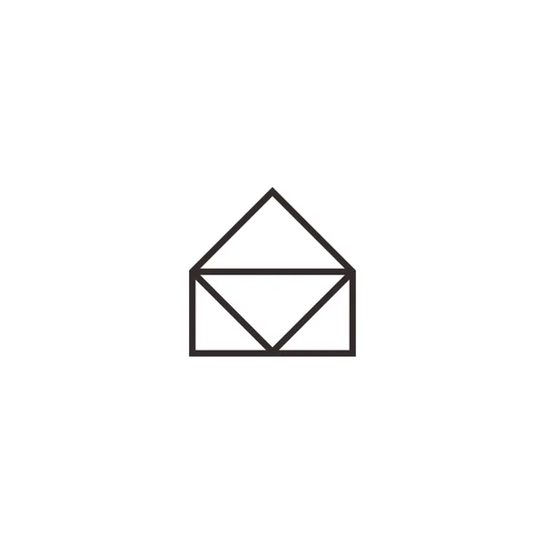 Logo de la maison avec enveloppe lettre signe vectoriel illustration icône modèle. Conception d'architecture d'entreprise de ligne simple . — Image vectorielle