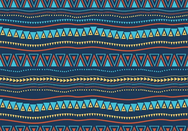 Ethnische handgefertigte Ornamente nahtloses Muster. Vektor afrikanische Zeichnung Stamm handgezeichnetes Symbol. Streifen winken abstrakt für modischen Textildruck. — Stockvektor