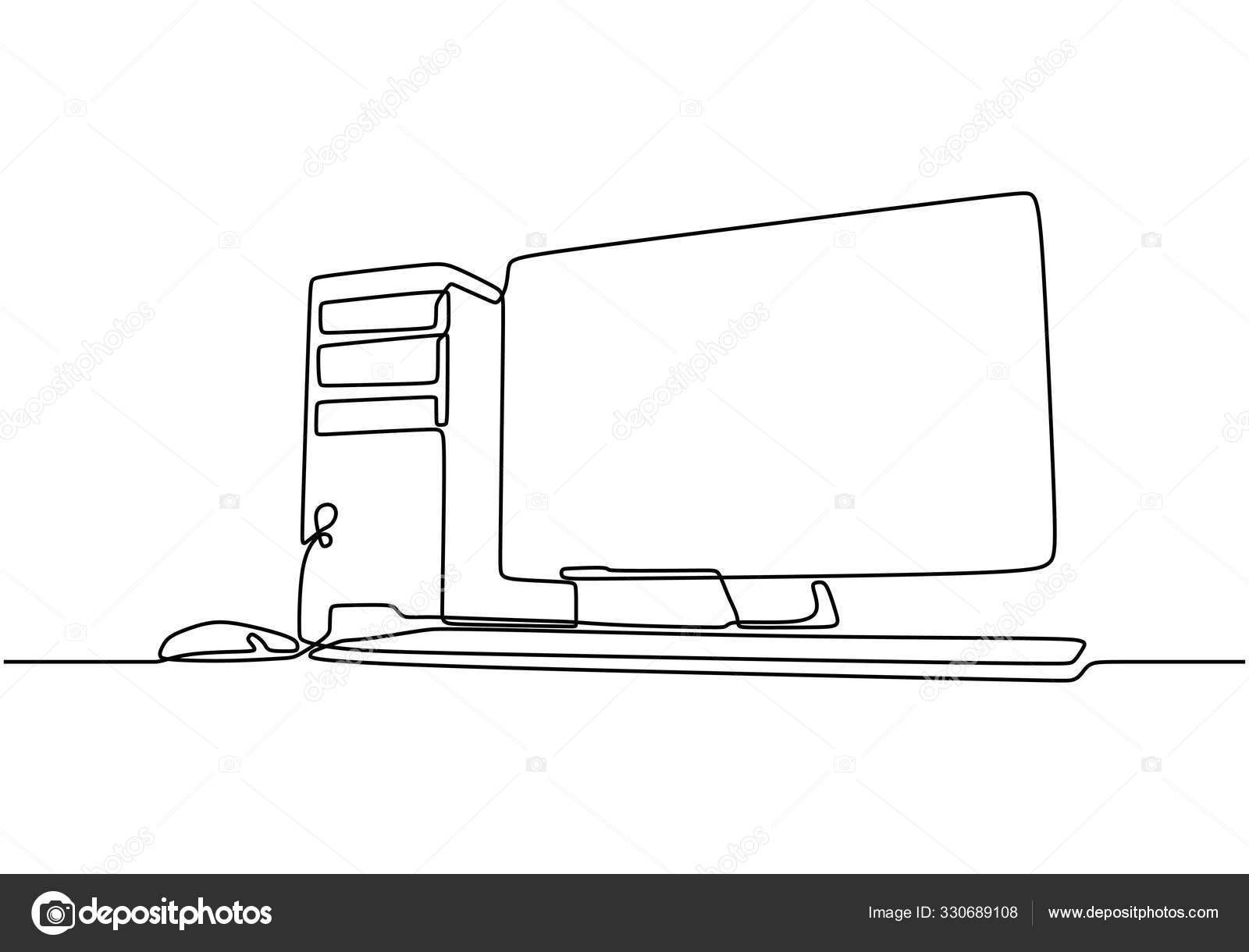 sketch of computer monitor icon over white background, vector illustration  Stock Vector Image & Art - Alamy