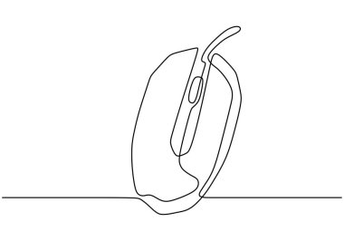 Elektronik fare bir çizgi çiziyor. Bilgisayar için imleç çiziminin durmaksızın çizilmiş çizimi.
