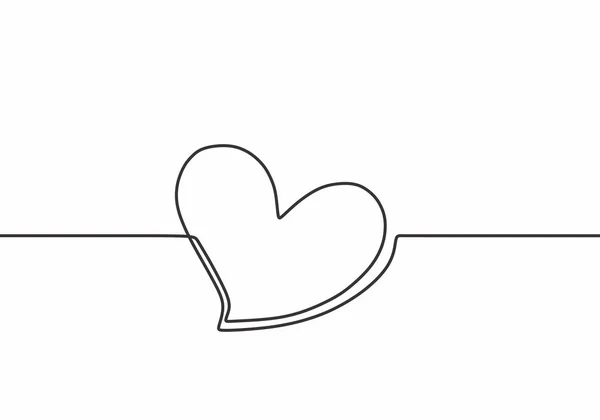 Συνεχής γραμμή αντλώντας διάνυσμα καρδιάς. Minimalism τέχνη του σημείου αγάπης και σύμβολο. — Διανυσματικό Αρχείο