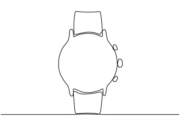 Μοντέρνο ρολόι μία γραμμή σχέδιο. Συνεχές χειροποίητο gadget. — Διανυσματικό Αρχείο