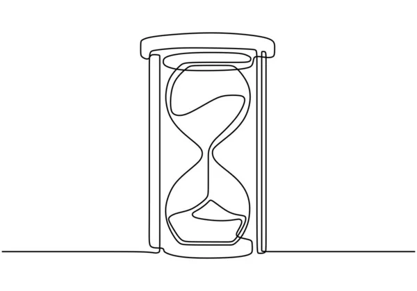 Um desenho de linha contínua de vetor de ampulheta. Desenho desenhado à mão esboço do relógio design minimalismo . — Vetor de Stock