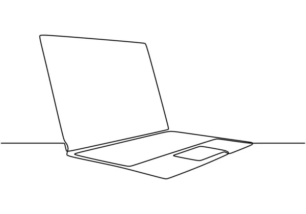 Eine Linienzeichnung des Laptop-Gadget-Vektorobjekts. Illustration minimalistische Gerätetechnologie Thema. — Stockvektor