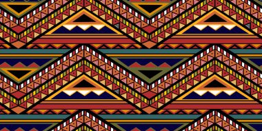 Kabile modeli vektörü. Çizgili vektör illüstrasyonlu kusursuz etnik el yapımı. Geometrik şekiller Aztek, Maya ve antik tasarım.